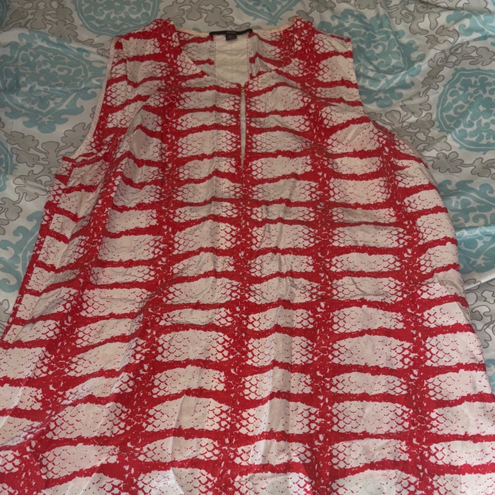 Hugo Boss Vibrant Red and White Tank Top